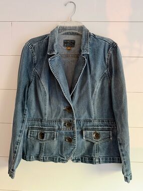 Denim Blazer Jacket - Light Blue